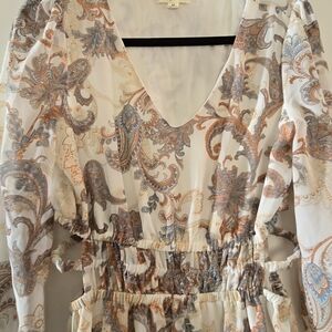 Elegant Paisley Long Sleeve Dress